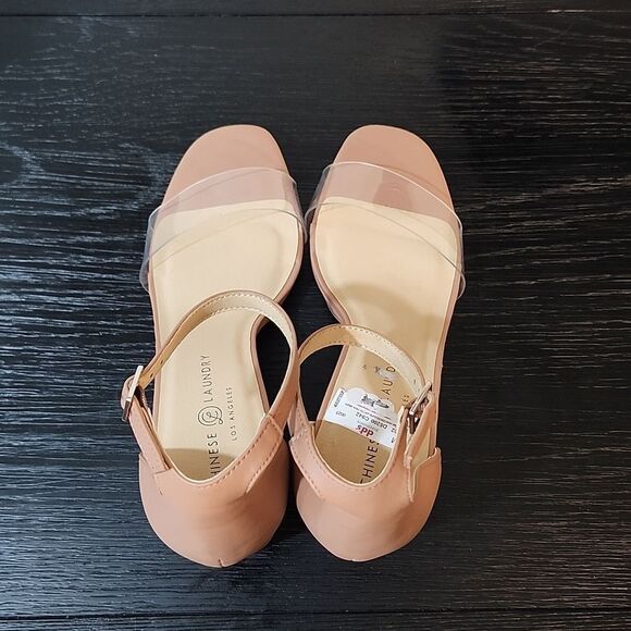 BRAND NEW CHINESE LAUNDRY WOMEN'S TERI CLEAR ANKLE STRAP BLOCK HEEL SANDALS - Picture 9 of 16
